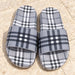 Plaid check slides in gray - detail view