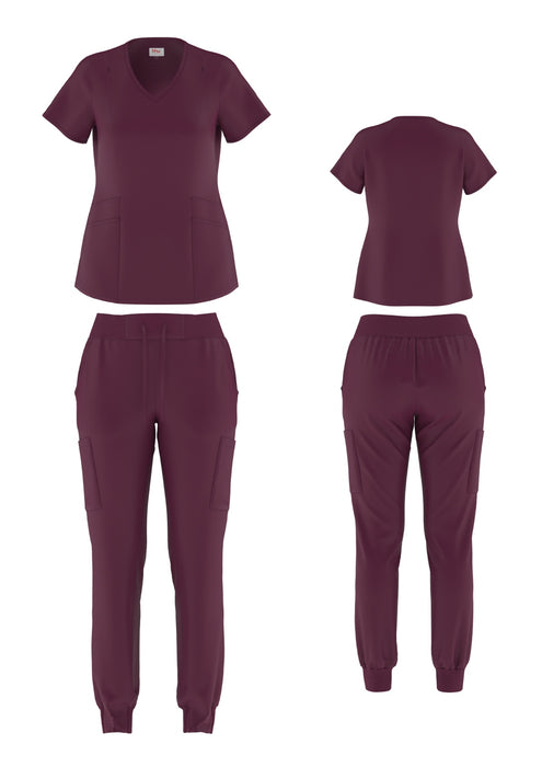 Uniform Style 1143 scrub set in deep wine