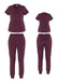 Uniform Style 1143 scrub set in deep wine
