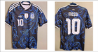 Argentina Messi #10 jersey in black and blue