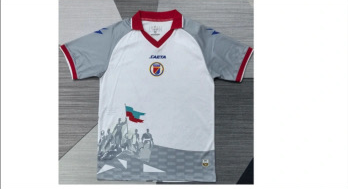 Haiti soccer jersey in white and gray