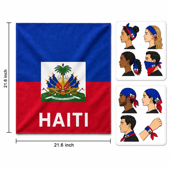 Haiti flag bandana in blue and red