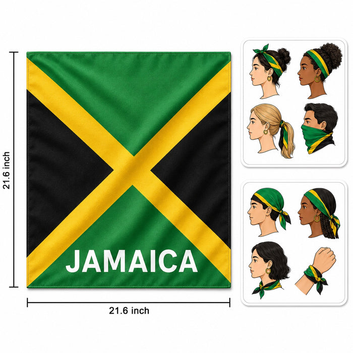 Jamaica flag bandana in green, gold and black