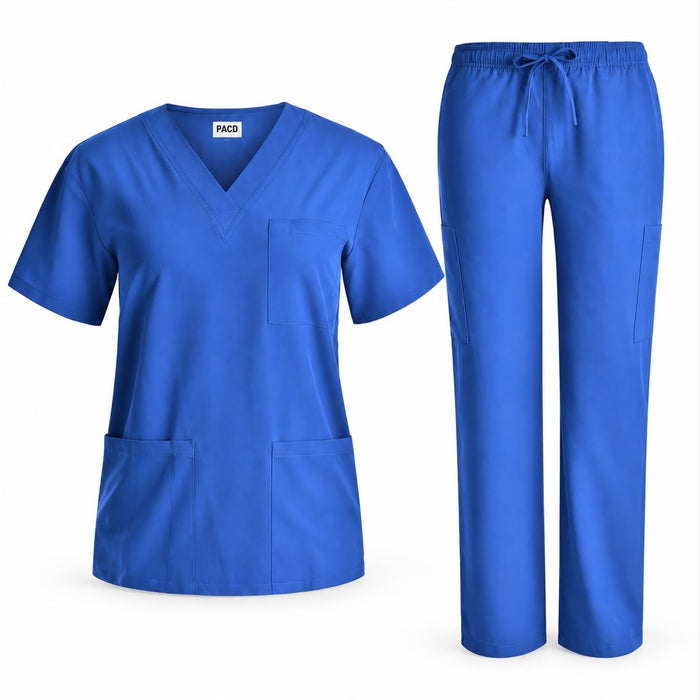 Beverly Hills Uniforms Style 1136 scrub set in royal blue - front view