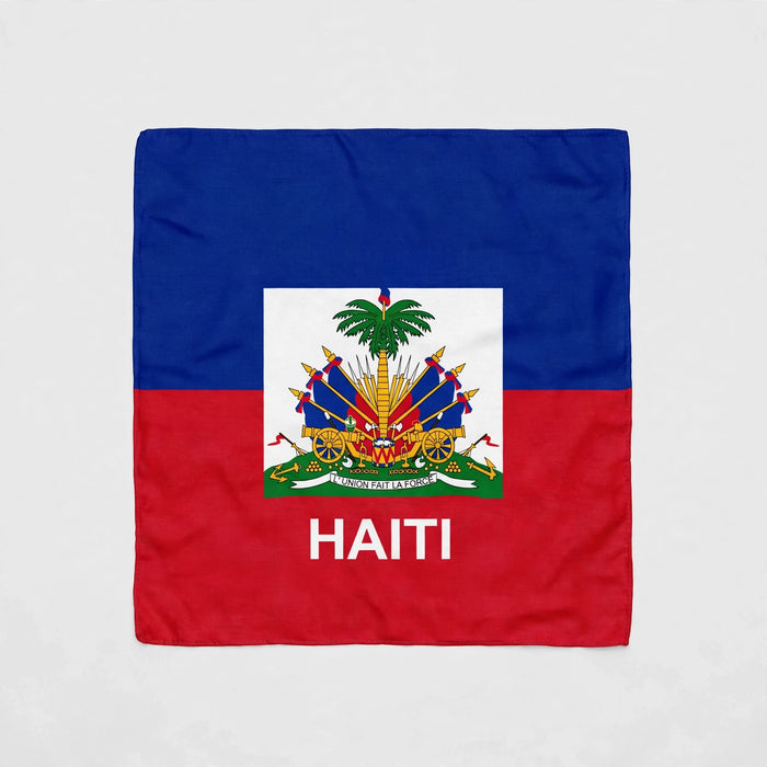 Haiti flag bandana flat lay detail