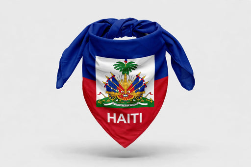 Haiti flag bandana - studio styled view