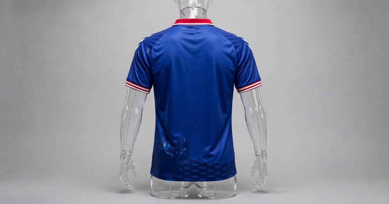 Haiti royal blue jersey back view