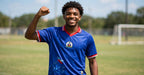 Haiti royal blue jersey worn on a soccer field
