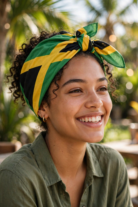 Jamaica flag bandana - lifestyle on model