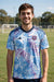 Light blue patterned jersey worn outdoors