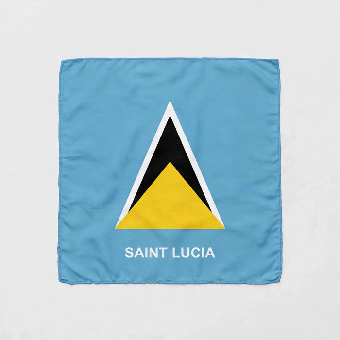 Saint Lucia flag bandana flat lay detail