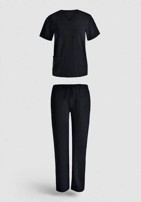 Uniform Style 1136 scrub set in black - studio front view