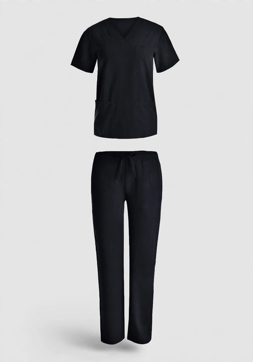 Uniform Style 1136 scrub set in black - studio front view