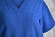 Blue scrub set detail view