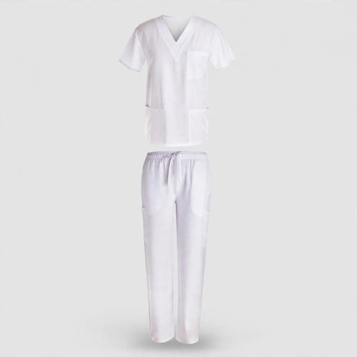 Uniform Style 1136 scrub set in white - studio front view