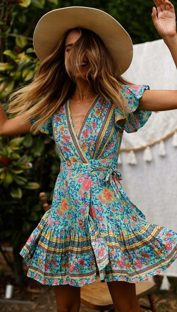 Floral Print Ethnic Summer Dress