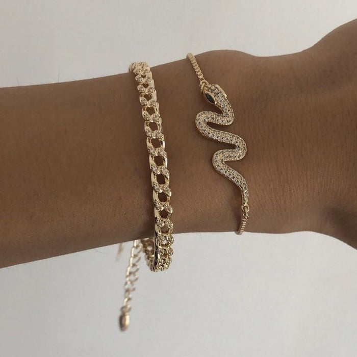 Cute Crystal Snake Bracelet