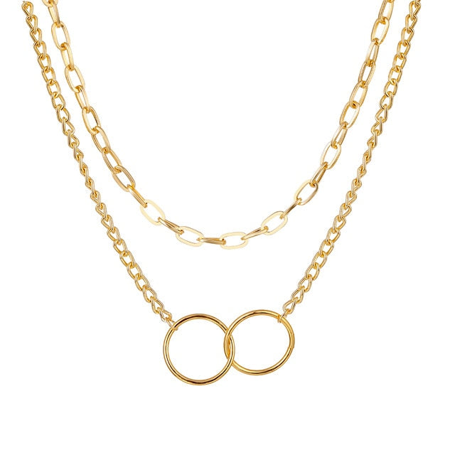 Thick Chain Toggle Clasp Gold Necklace